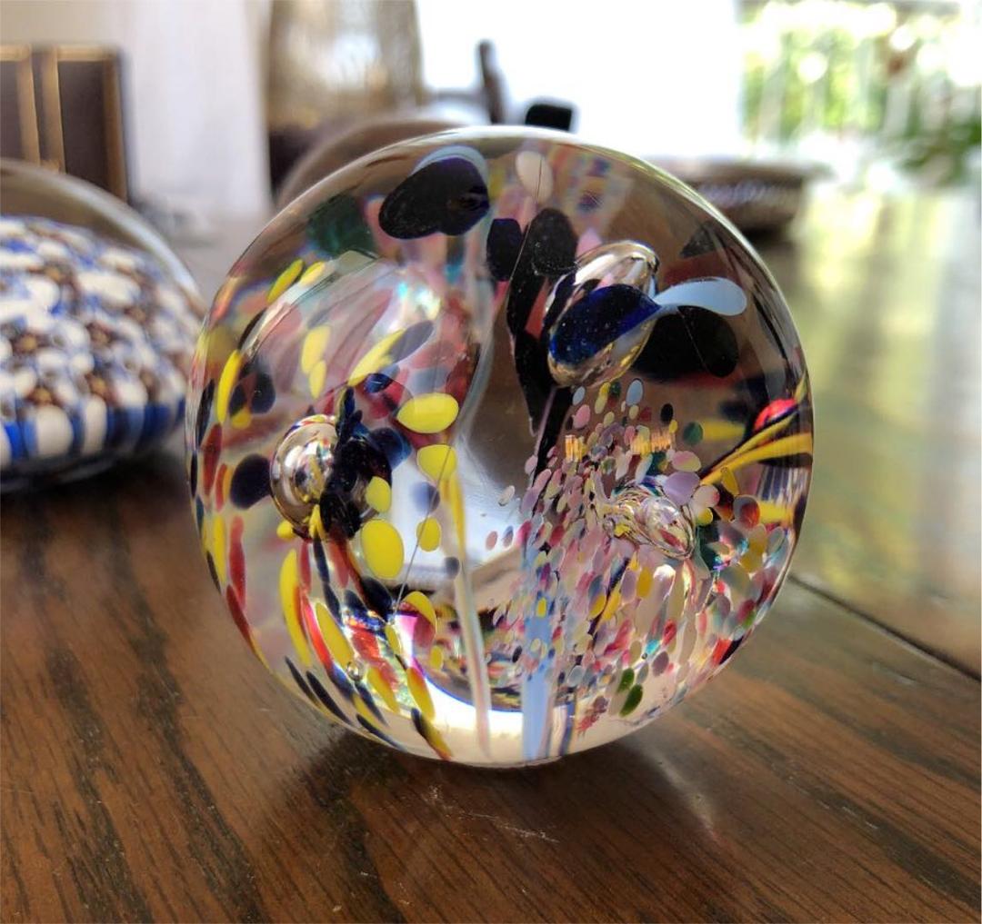 レア　S'70 イタリア製　ヴェネツィアングラス　ペーパーウェイト　花火