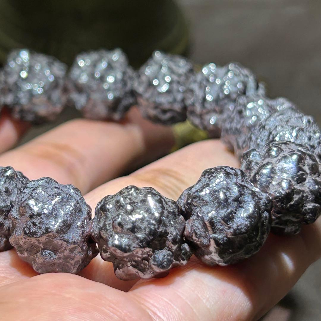 ☆最高級品！メテオライト　隕石　ブレス　原石　帝王宝珠！宇宙聖石