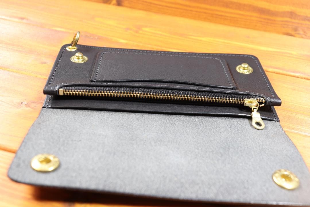 【即納商品】　ロングトラッカーウォレット　真鍮　栃木レザー