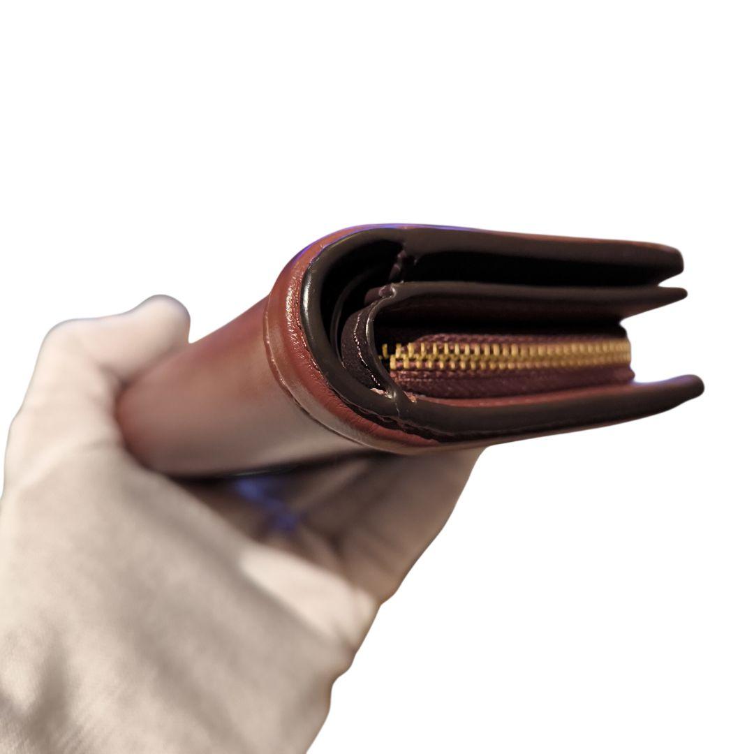 【美品】 COACH コーチ ハットンウォレット 二つ折り財布 ワインレッド