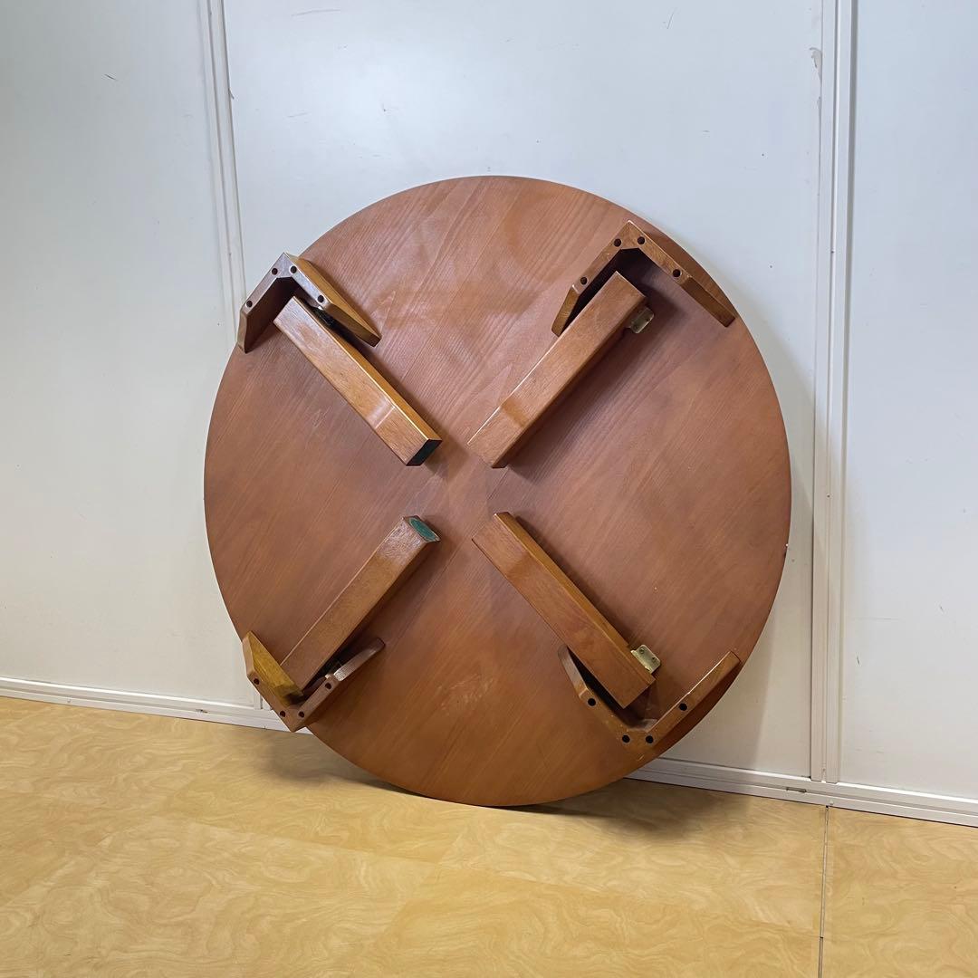 丸テーブル 幅90センチ 折りたたみ 丸ちゃぶ台 折り畳み 座卓 木製 レトロ