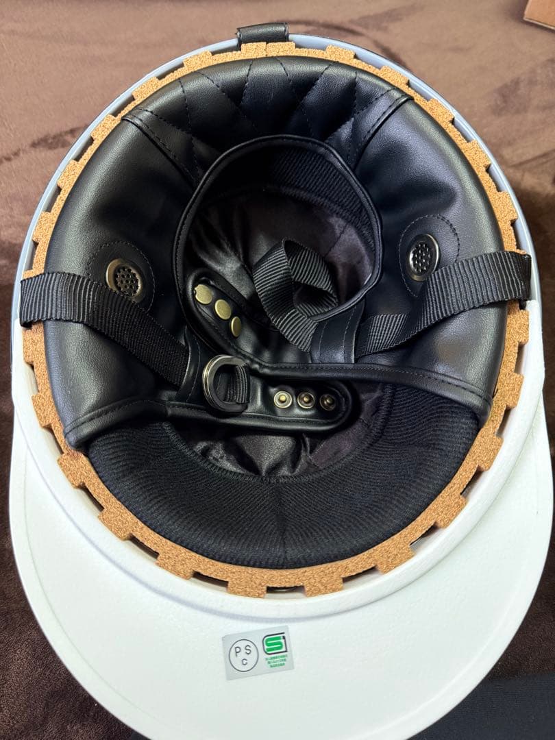 富士日章 コルク半 ヘルメット 黒銀