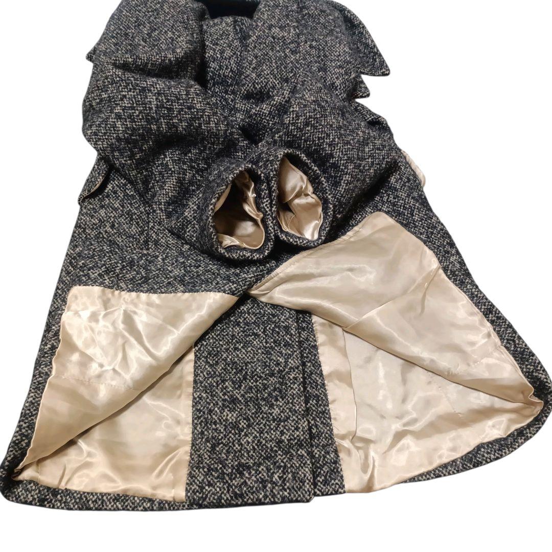 ✨Max Mara 白タグ ツイード アルパカ 絹 黒水晶ボタン ロングコート