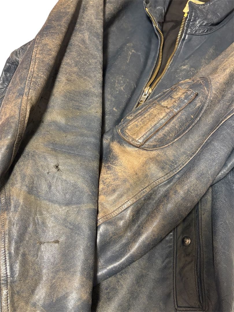 vintage 70's フランス軍　パイロットレザージャケット