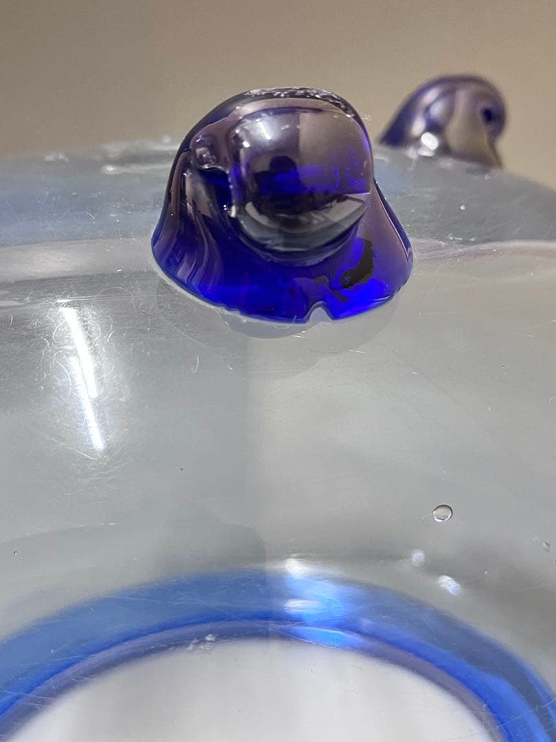 E679 猫脚硝子金魚鉢 金魚鉢 ガラス メダカ鉢 メダカ水槽 三つ脚 レトロ