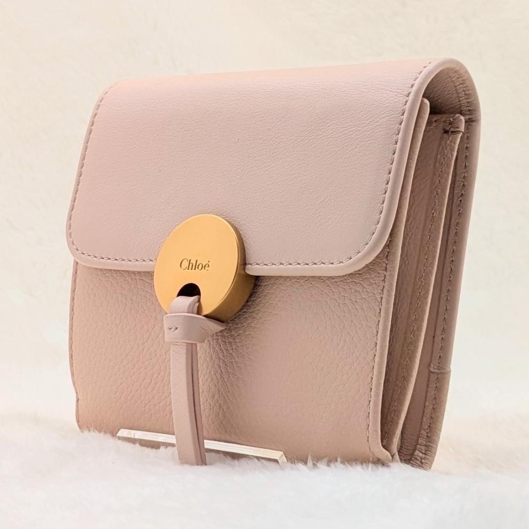 Chloé クロエ 三つ折り財布 コンパクトウォレット　レザー　ピンク