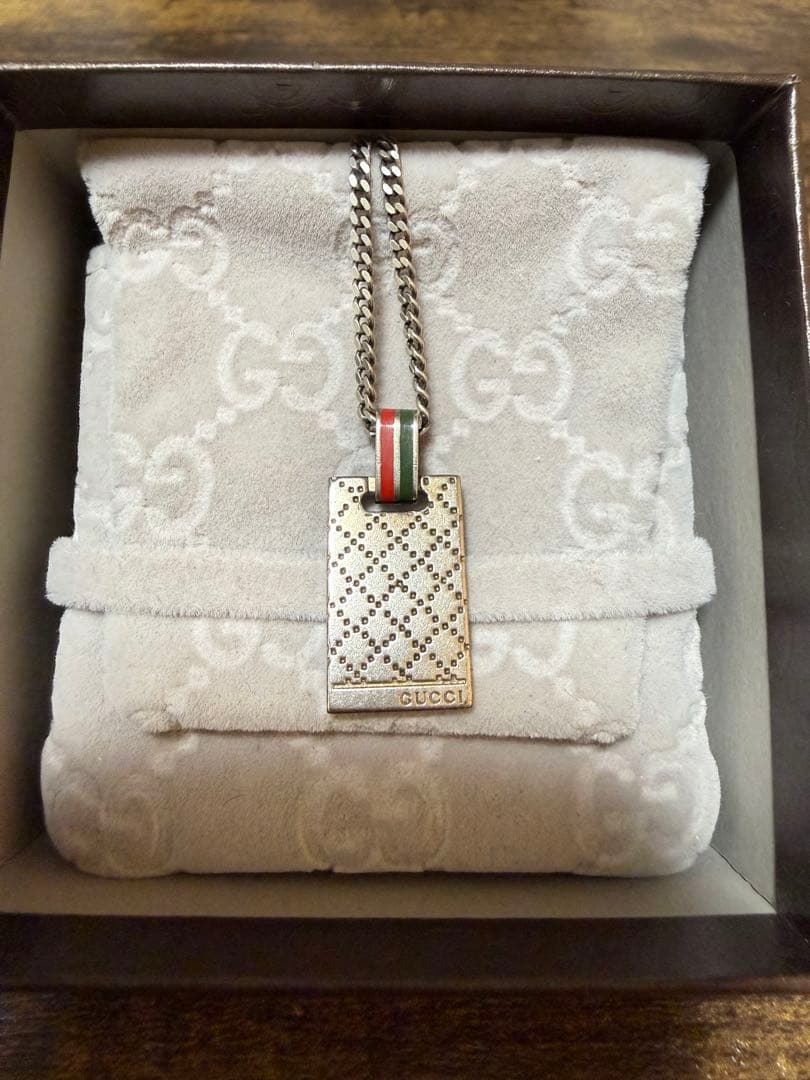 GUCCI グッチ ネックレス プレート シルバー 箱付き 正規品