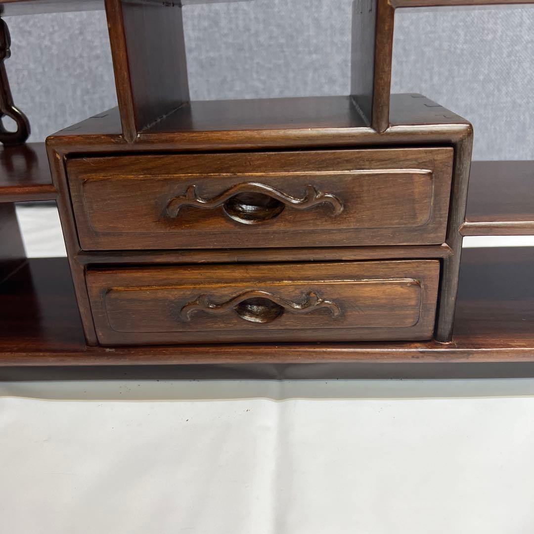 ミニ違い棚　置物　飾り棚　和風　レトロ木製　ミニ香炉　ミニ置物　セット