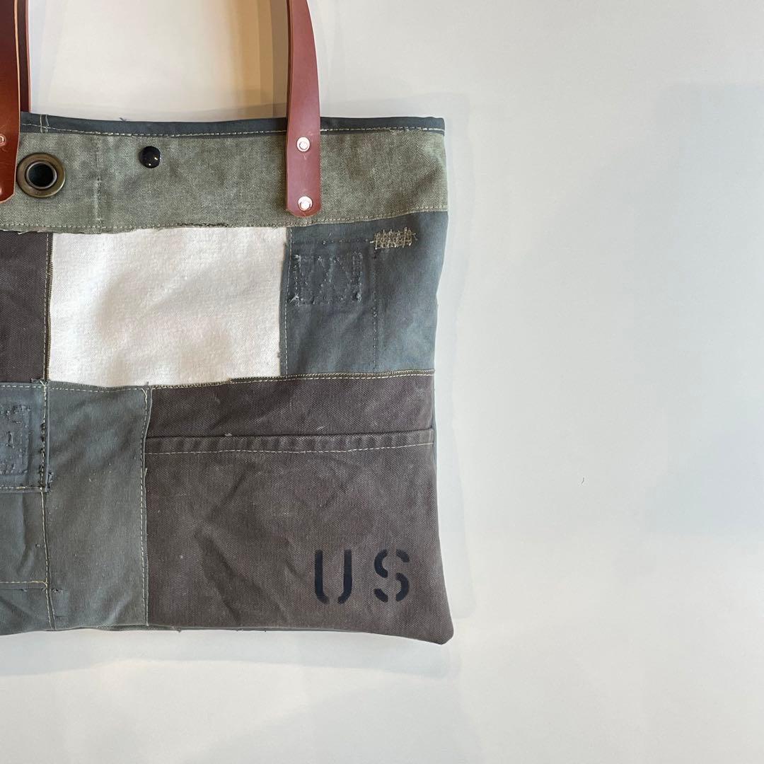 【ビンテージ】トートバッグ　ミリタリー　パッチワーク　アメリカ軍　60s