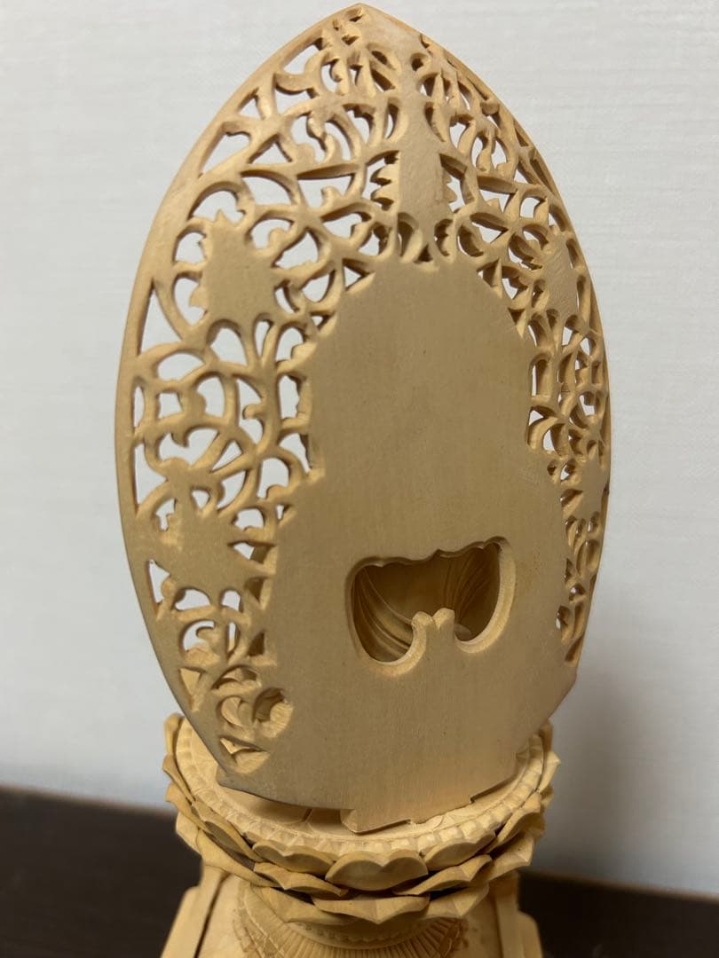 釈迦如来　木製仏像　柘植　訳あり品