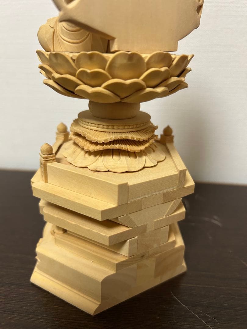 釈迦如来　木製仏像　柘植　訳あり品