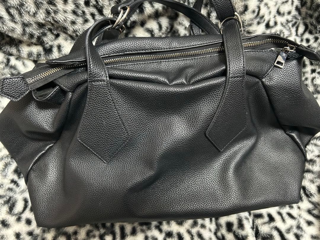 Vivienne Westwood ボストンバッグ ブラック レザー ORB 黒