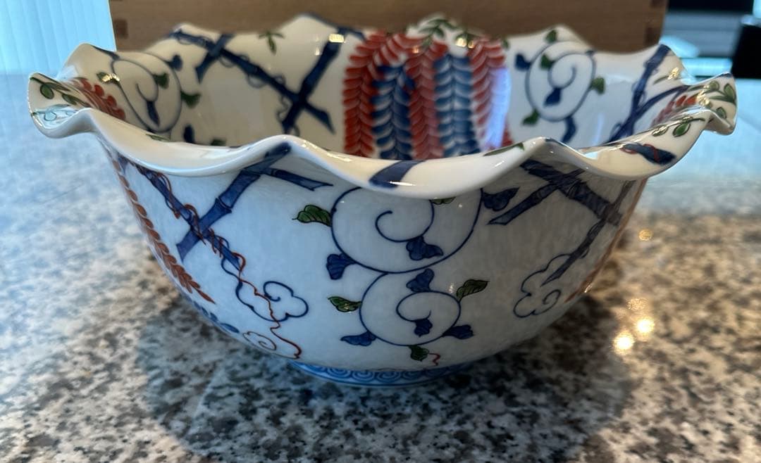 源右衛門　染錦萩絵　鉢物　共箱有　ゲンエモン