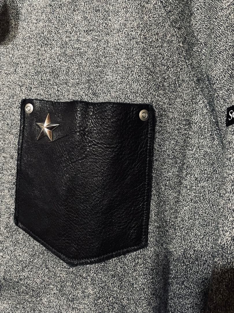 ショット　フルzip スウェット　Mバイカー