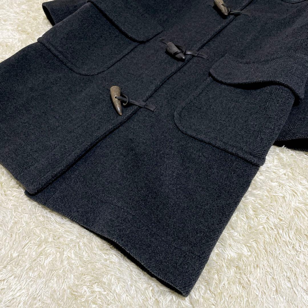 オールドイングランド ダッフルコート ロング ヘリンボーン チャコールグレー