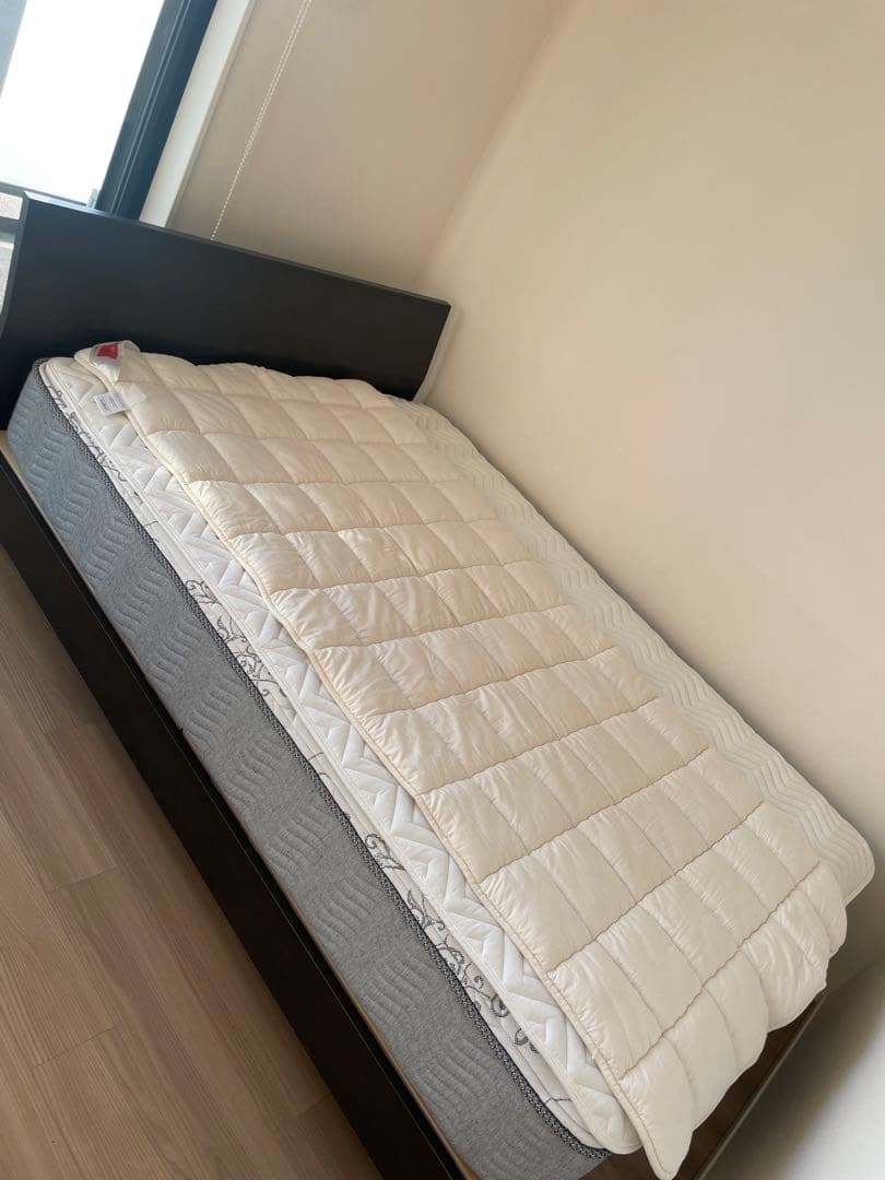 石田屋 ウールベッドパッド 1000 シングル 羊毛 100% 敷布団 ウール