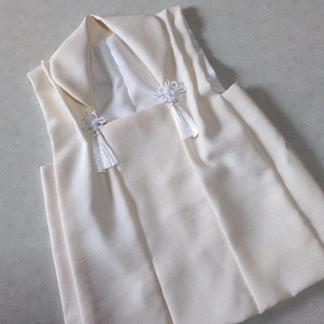 七五三３歳正絹縮緬中綿無しの被布（新品）ミルキーホワイト