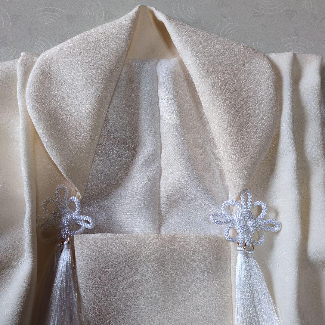 七五三３歳正絹縮緬中綿無しの被布（新品）ミルキーホワイト