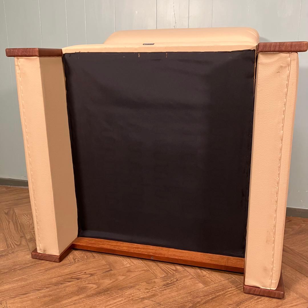 ♦︎maruni ♦︎マルニ 1人掛け　昭和レトロ ソファー 革　木目調　Ａ