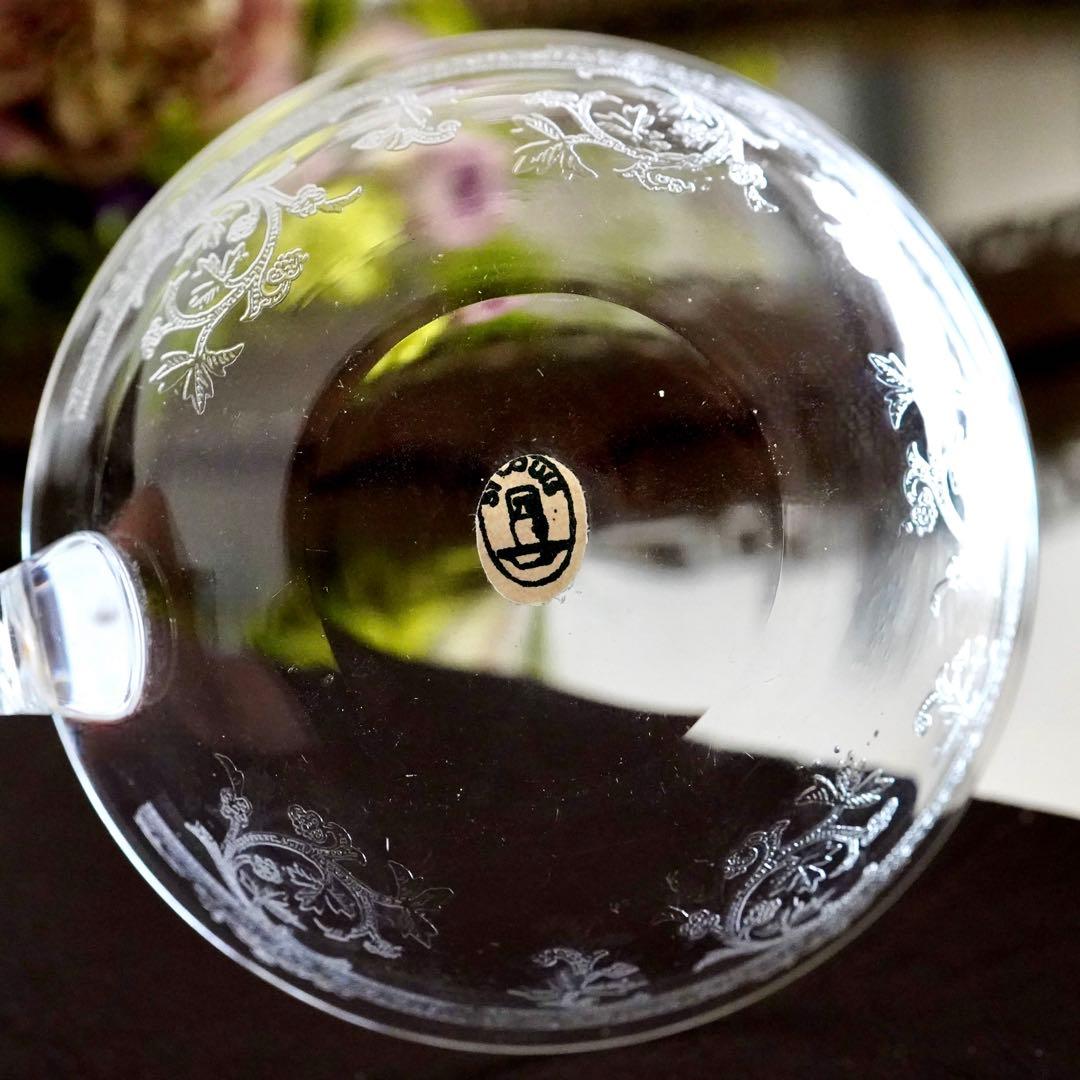 サンルイ★メス★アンティーク クリスタル デザートカップ グラス★トレイ希少レア