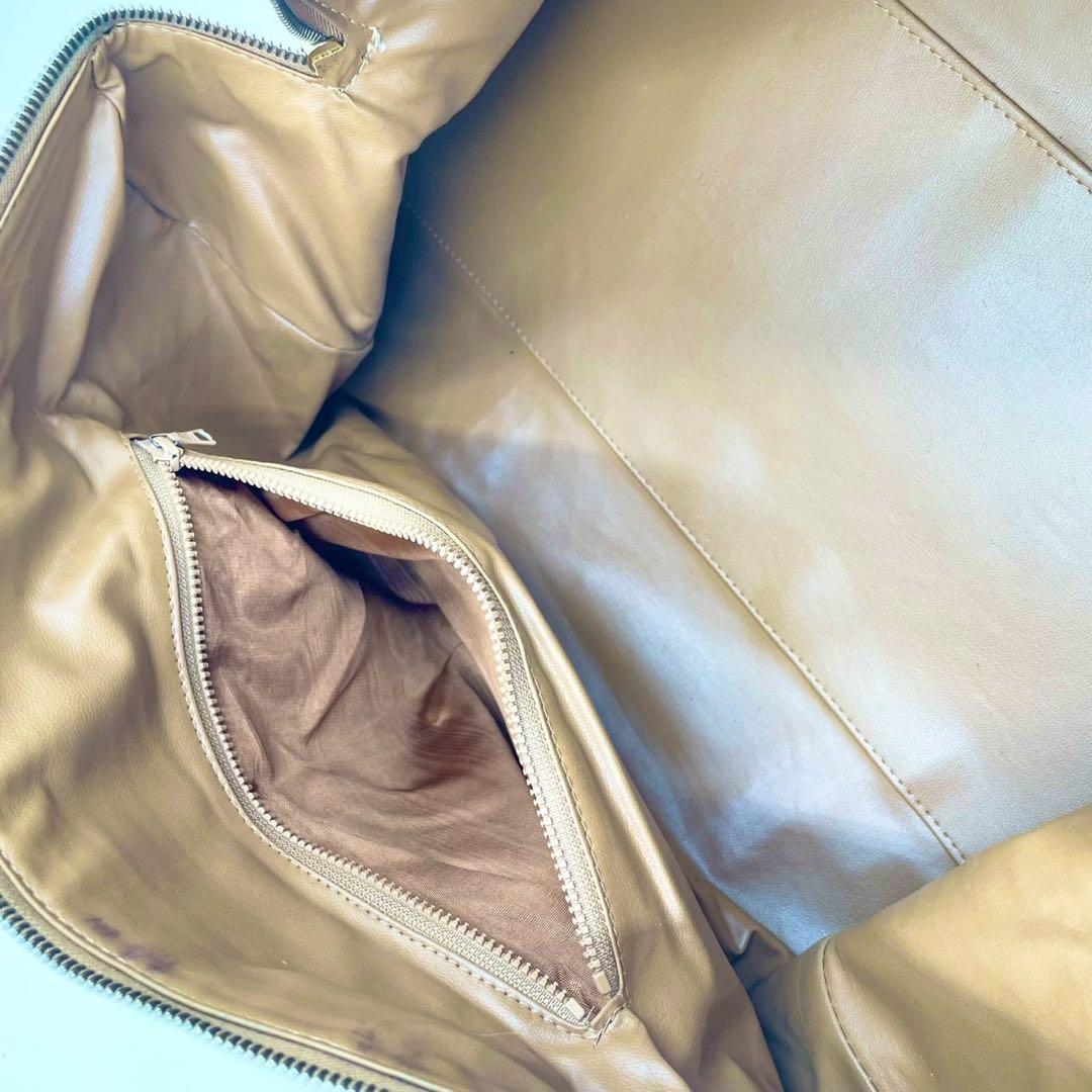 【美品】CELINEマカダム柄 ボストンバッグ PVC×レザー ダークブラウン