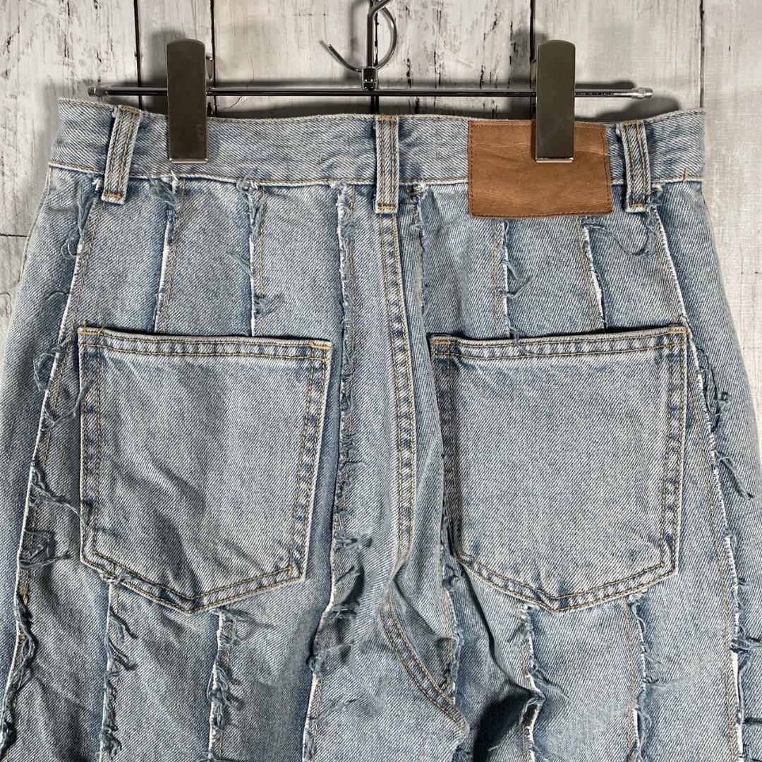 Matin Kim マーティンキム デニムパンツ フリンジ S ライトブルー