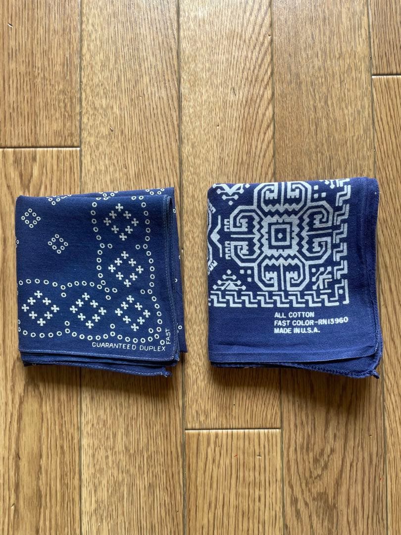 希少　2枚セット　GUARANTEED DUPLEX ネイビー バンダナ　ドット