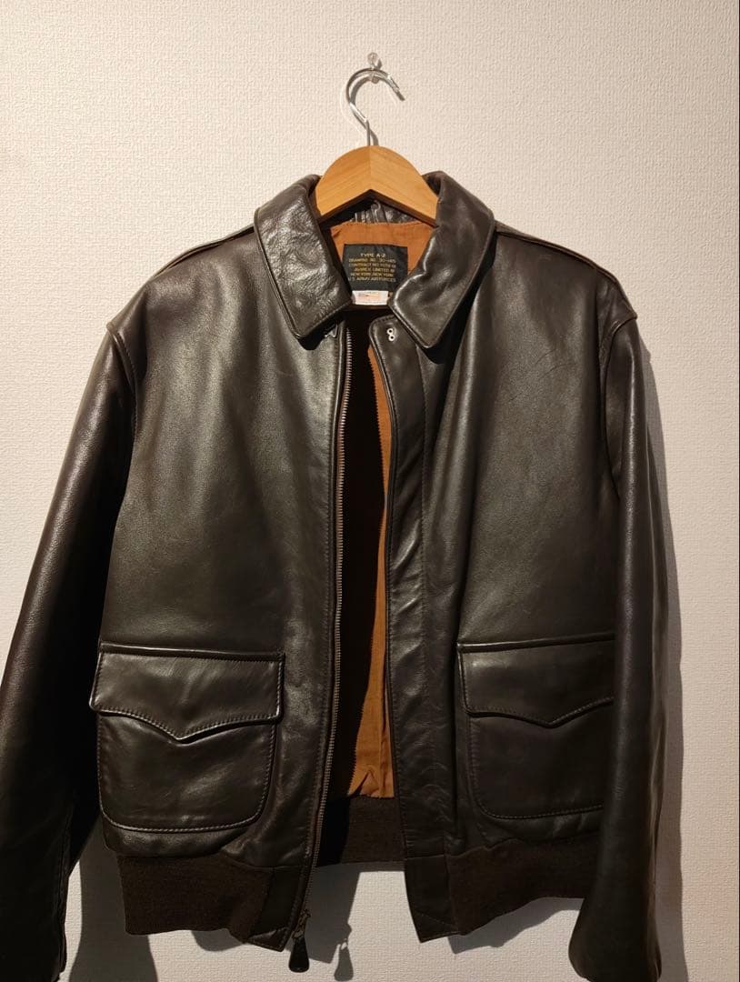 仲*ス様 A-2 フライトジャケット レザー 42 ブラウン
