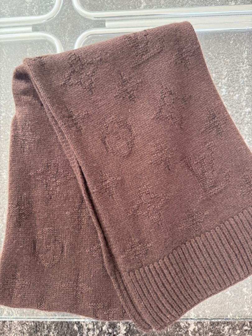 ルイ・ヴィトン カシミヤニットマフラー ユニセックス ブラウン