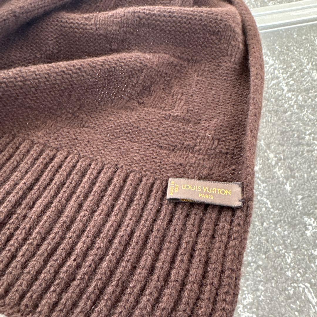 ルイ・ヴィトン カシミヤニットマフラー ユニセックス ブラウン