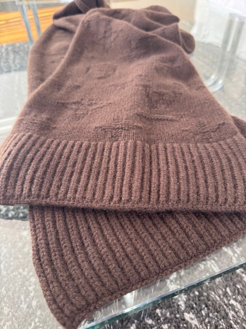 ルイ・ヴィトン カシミヤニットマフラー ユニセックス ブラウン