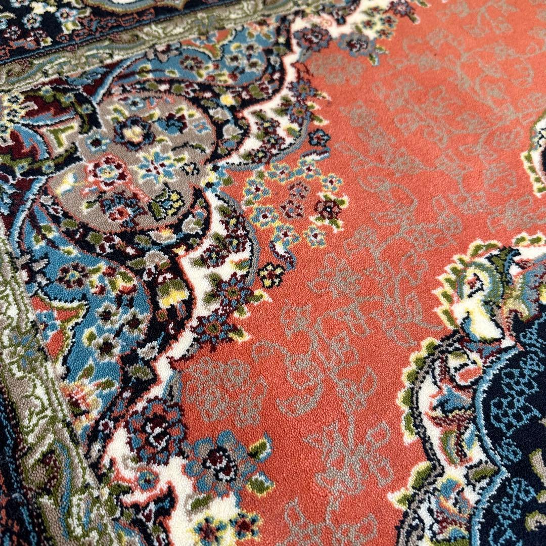 【新品未使用】ペルシャ産　絨毯　機械織　メダリオン　ボタニカル　オリエント