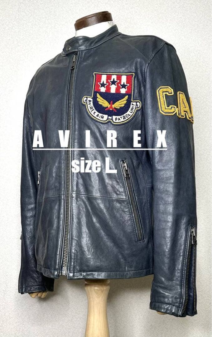 ⑦AVIREX レザージャケット【Ｌ】 TOPGUN◇MA-1ハーレーninja