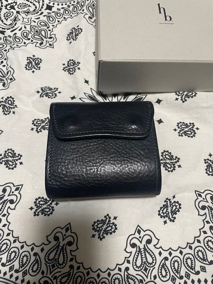acca bottega ギャルソン三つ折り財布　黒　アッカボッテガ