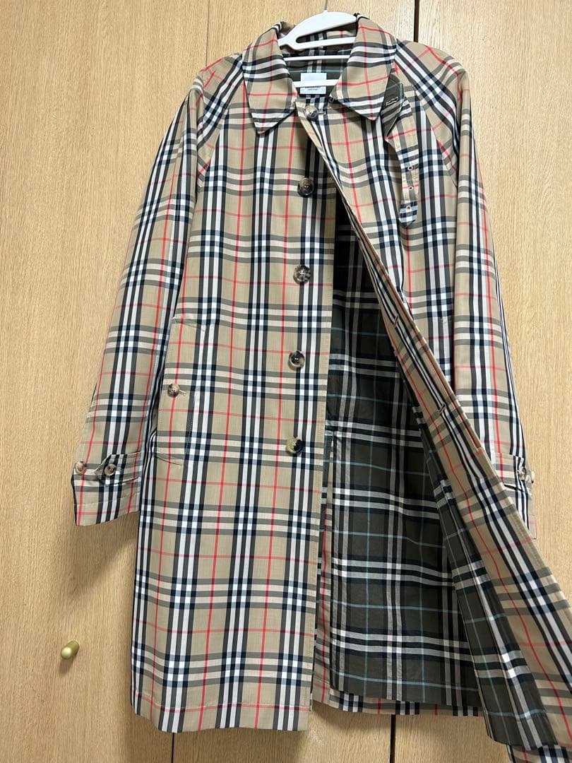 バーバリー ノバチェックロングコート メンズ 50