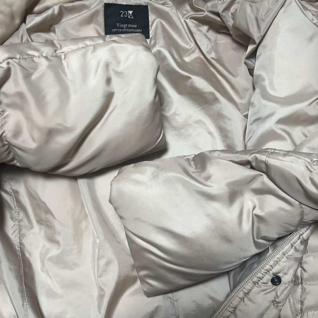 23区　ファー付きベージュダウンジャケット