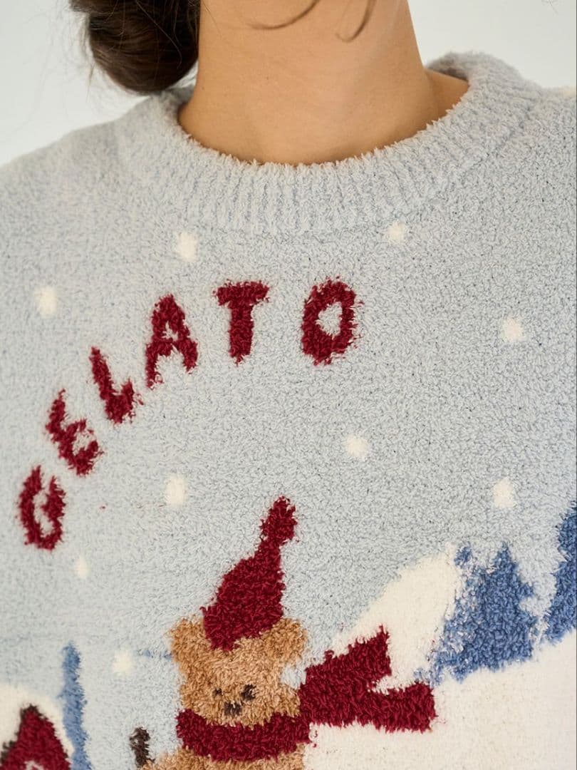 HOLIDAYスキーベアジャガードプルオーバー ミント