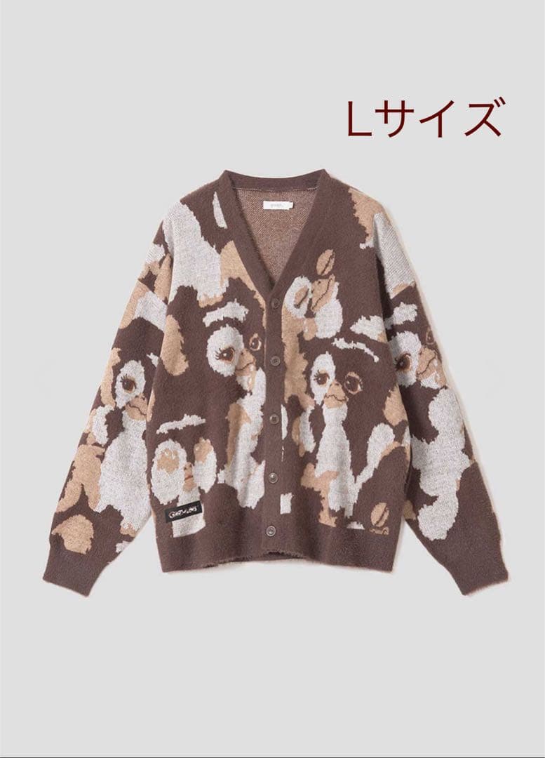 グラニフ ギズモ ハニカミ パターン ジャカードＶネックカーディガン Lサイズ