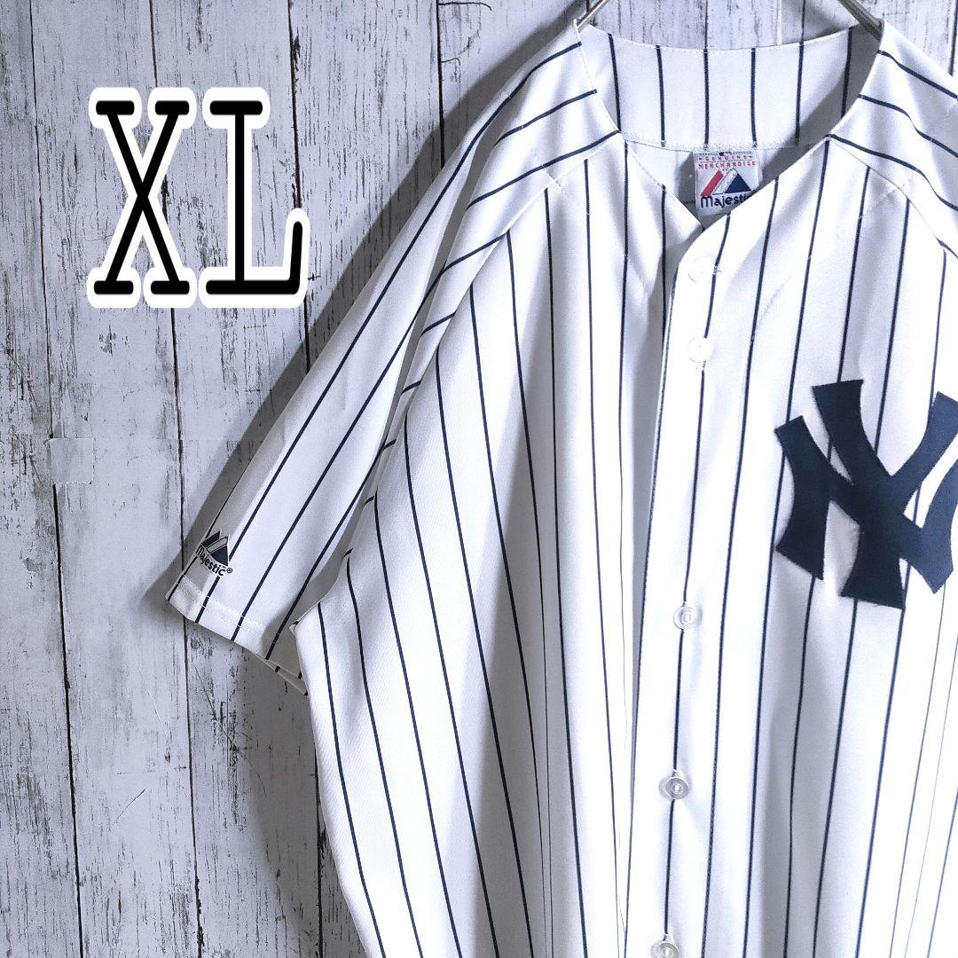 【MLB】 ニューヨーク・ヤンキース ゲームシャツ XL デレク・ジーター 白縞