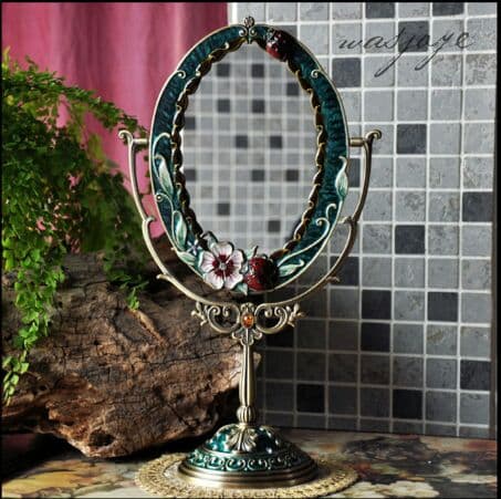 両面卓上鏡 鏡鏡. 化粧鏡.