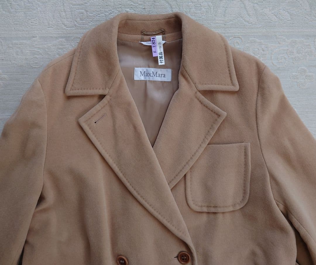 大幅値下 MaxMara ベージュ ロングコート アンゴラ　ラクーン襟巻おまけ