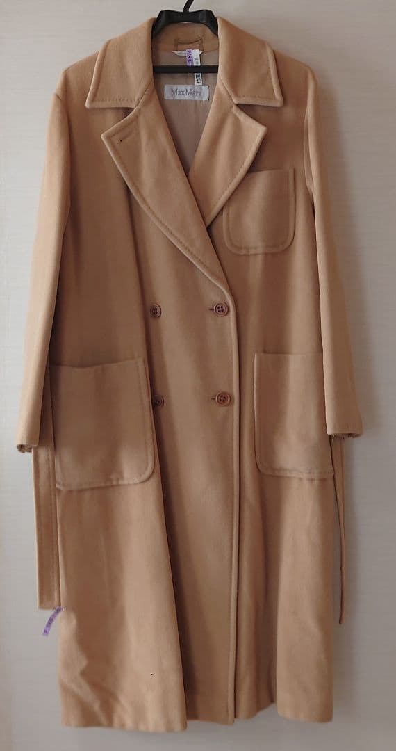 大幅値下 MaxMara ベージュ ロングコート アンゴラ　ラクーン襟巻おまけ