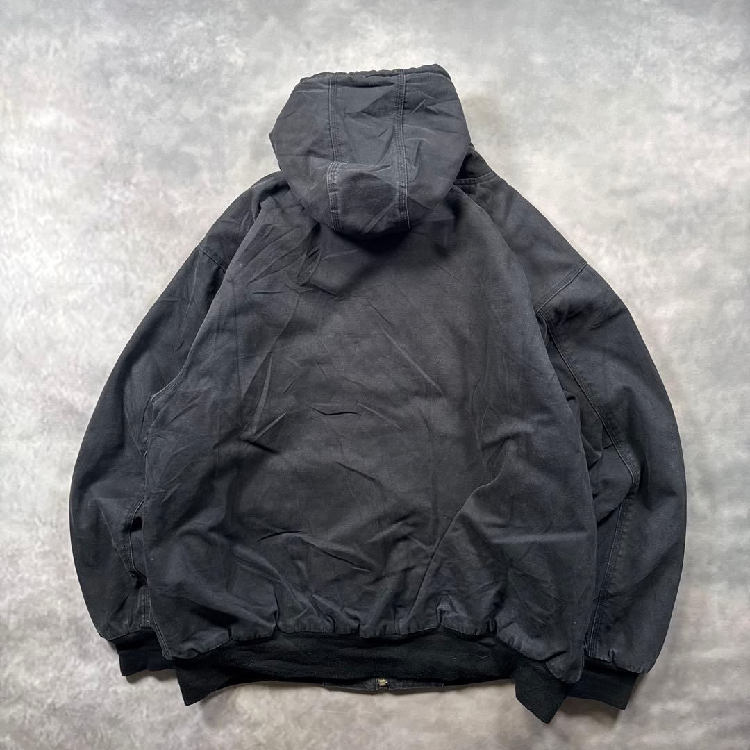 DRI-DUCK古着00sダック地アクティブジャケット黒フェード企業ロゴT29