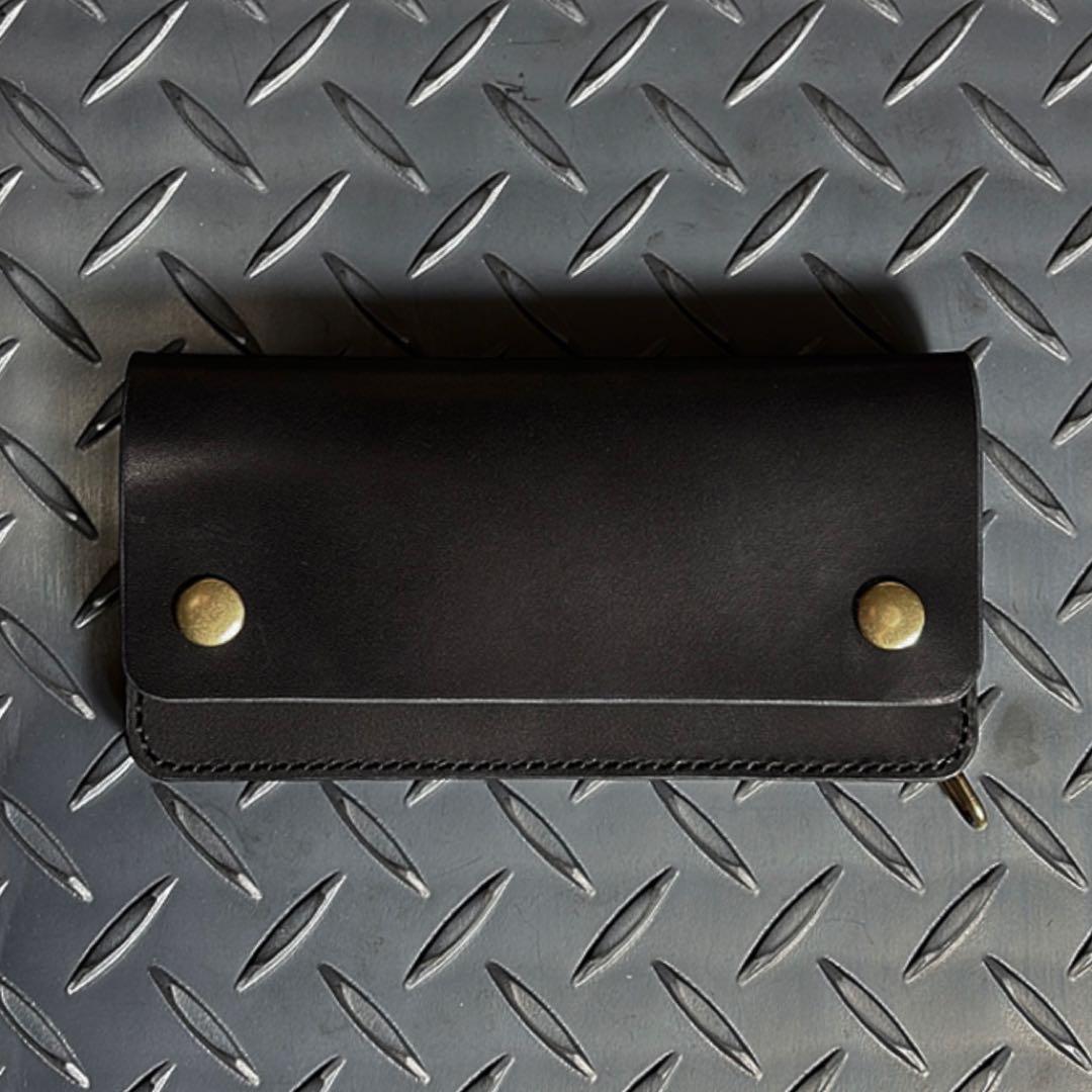 2層トラッカーウォレット　栃木レザー　真鍮