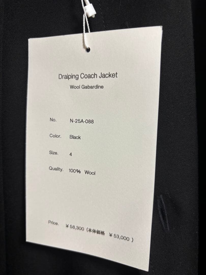 トップス nonnote 25AW Draiping COACH Jacket