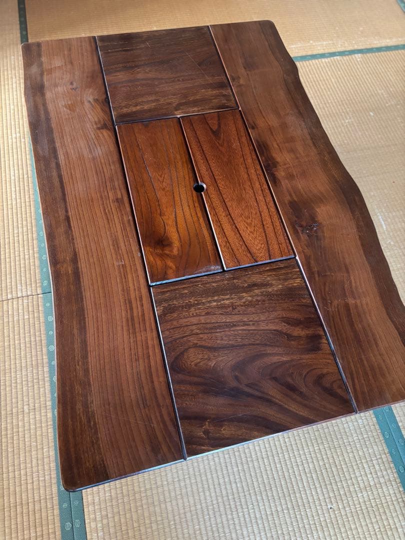 囲炉裏仕様　天然木　無垢材　座卓　古民家　古民具