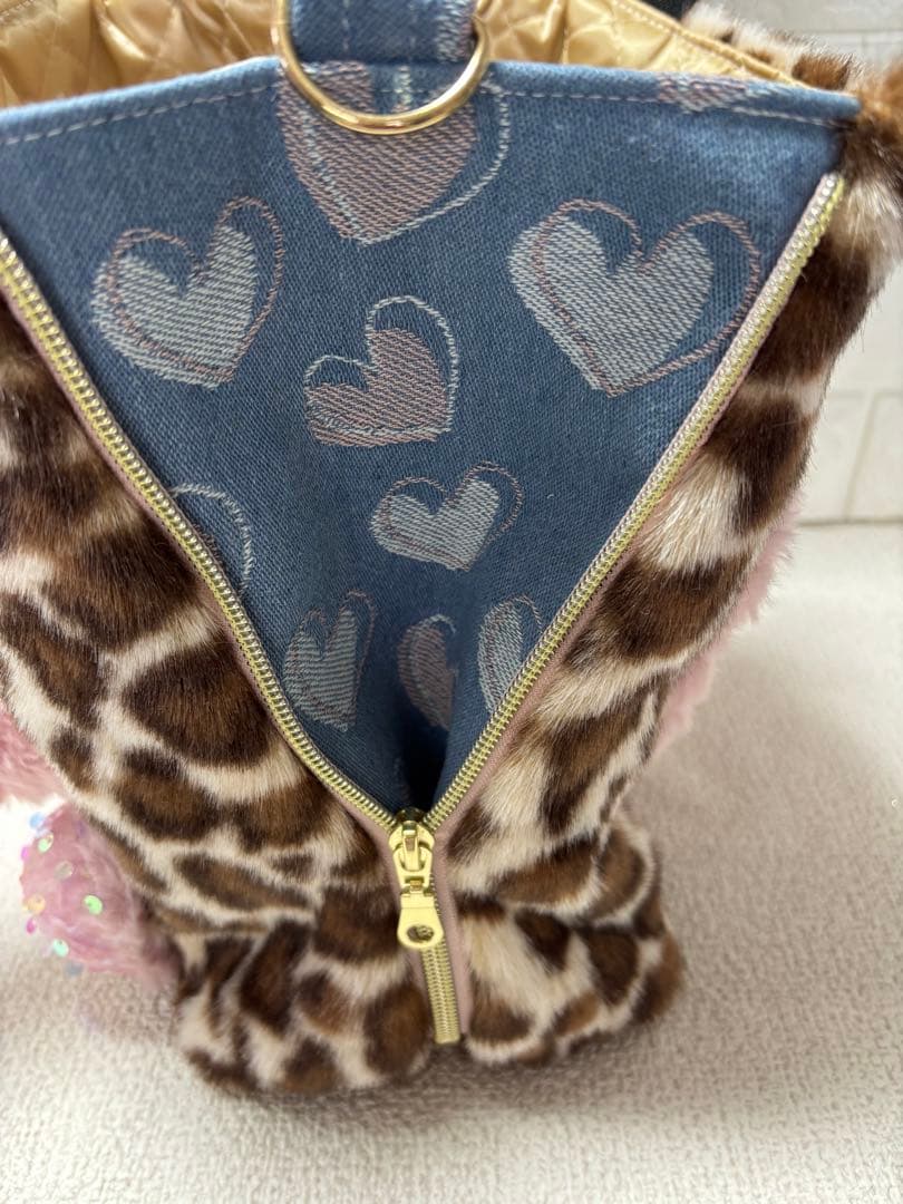 ざ*ろ様 コヤンイサムチョン　サイドファスナーバッグ（大）　ヒョウ柄　ルミちゃん