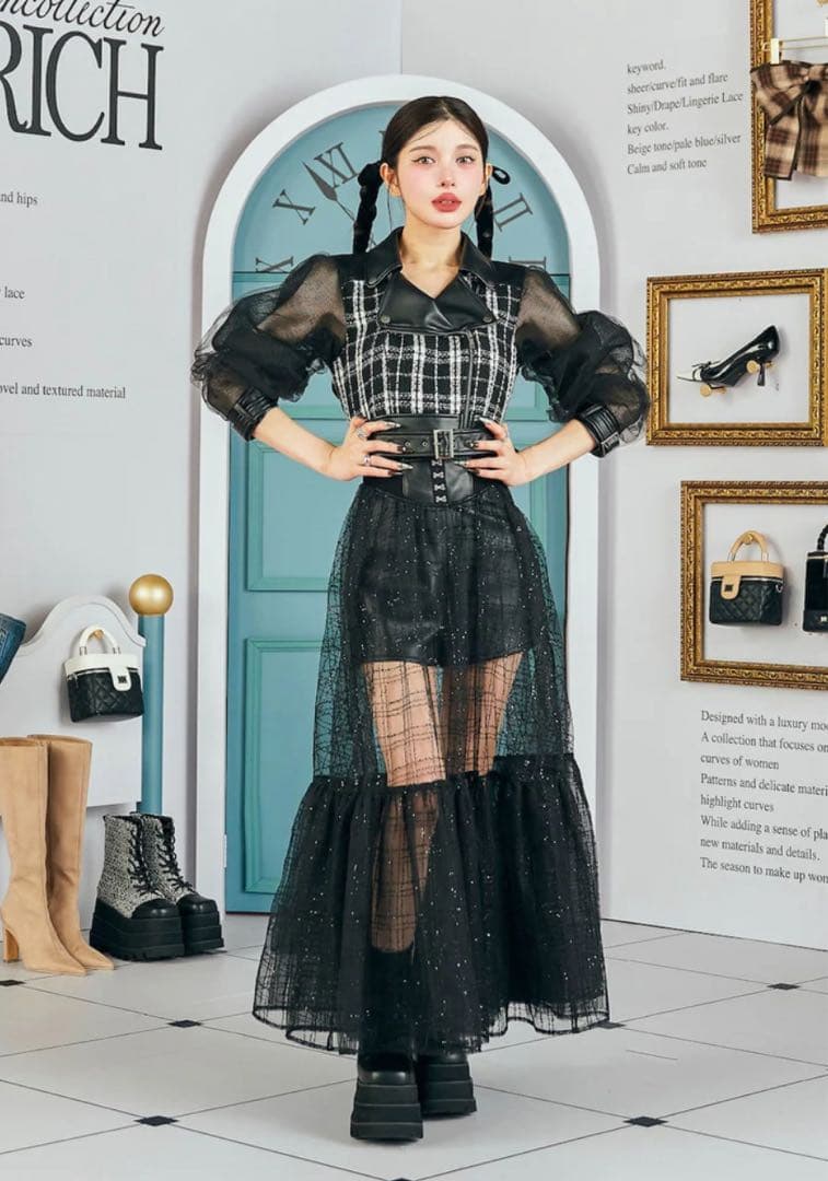 ダーリッチ メッシュデザインライダースジャケット