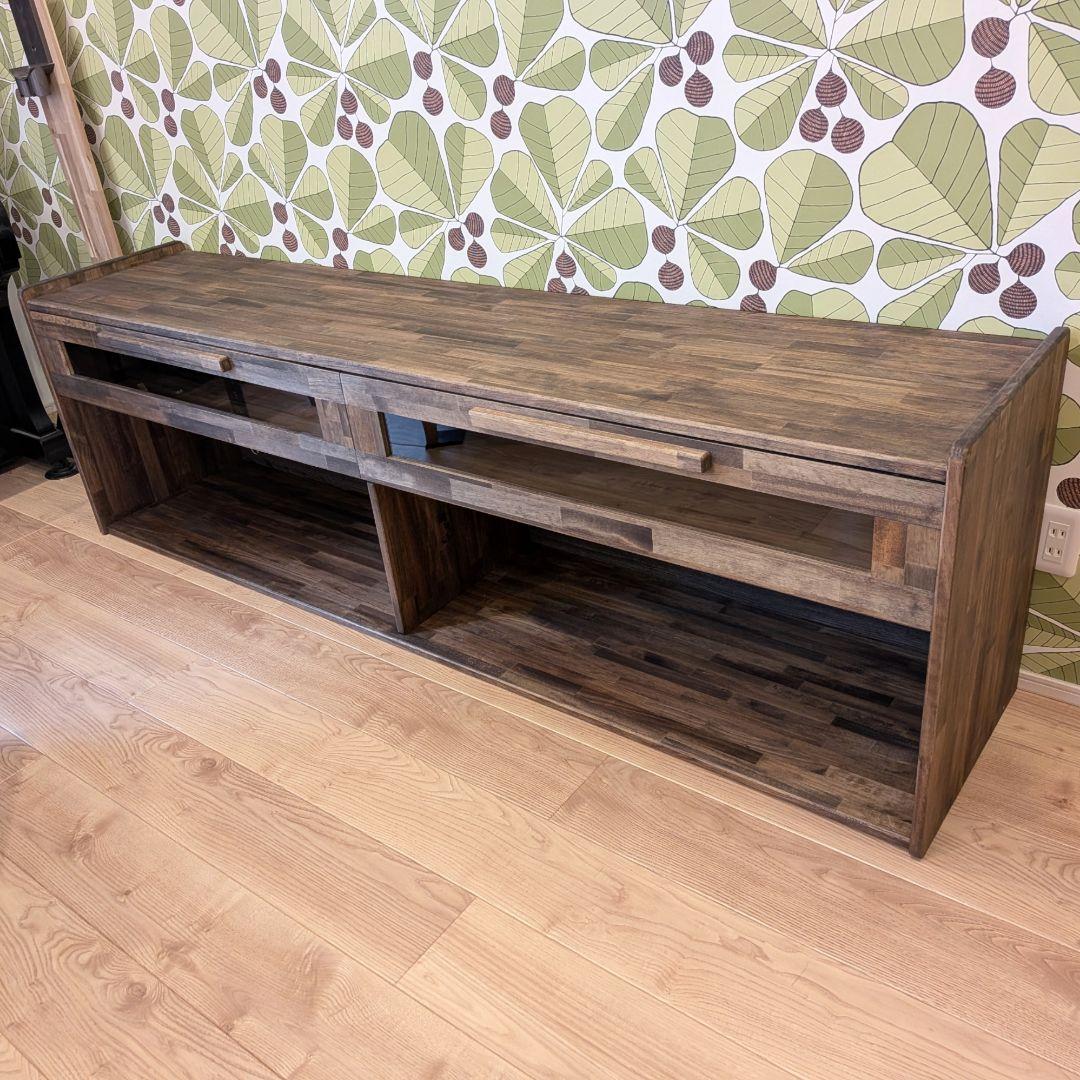 テレビボード　木製ハンドメイド　アクリル棚　木製棚　チェスト　リビングボード