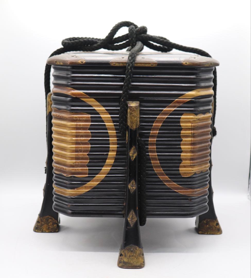 明治期　輪島塗　兜箱　蒔絵　木製　送料込み250510